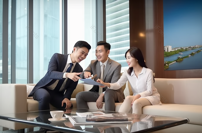 金融销售业务商务青年夫妇和汽车销售人员,高清,摄影图,摄影图片,图片大全,摄影图免费下载